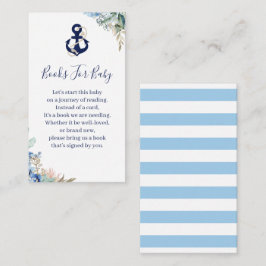 Anchor Nautical Blommigt Baby Shower Bok-begäran Tilläggskort
