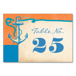 Anchor Nautical Bröllop Bordsnummer Cards