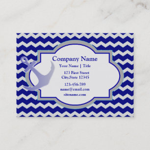 Anchor Nautical Chevron Visitkort