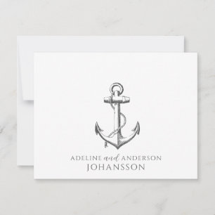 Anchor Nautical Couple Namn Anteckningskort