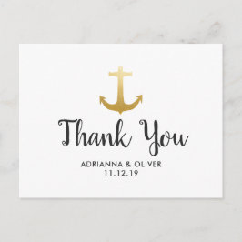 Anchor Nautical Faux Gold Foil | BRÖLLOP TACK Vykort