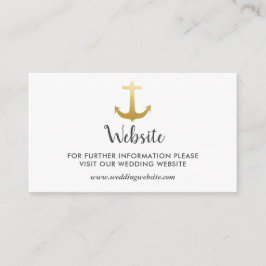 Anchor Nautical Faux Gold Foil | Bröllop webbplats Tilläggskort