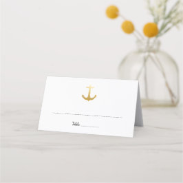 Anchor Nautical Faux Gold Foil | Oceanen Bröllop Placeringskort