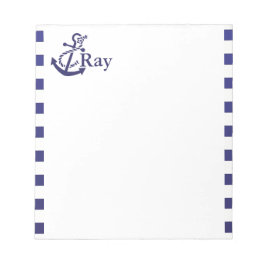 Anchor Nautical Monogram Namn Anteckningsblock