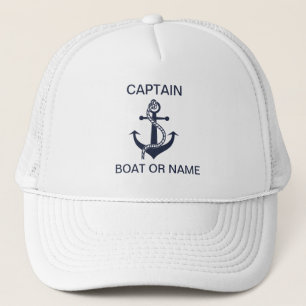 Anchor Nautical Navy Blue Boat Kapten Keps