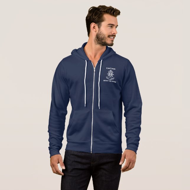 Anchor Nautical Navy Blue Boat Kapten T Shirt (Hel framsida)
