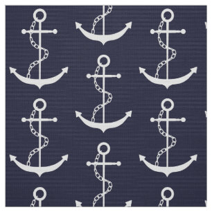 Anchor Nautical Navy Blue Tyg