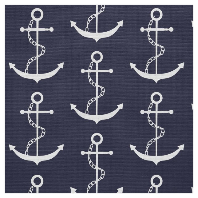 Anchor Nautical Navy Blue Tyg (Provkarta)