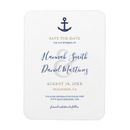 Anchor Nautical Navy Boat Bröllop spara datum Magnet