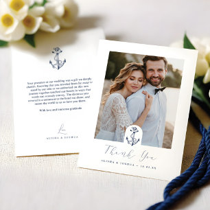 Anchor Nautical Navy & White Photo Tack Kort