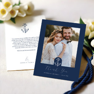 Anchor Nautical Navy & White Photo Tack Kort