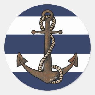 Anchor Nautical Runt Klistermärke