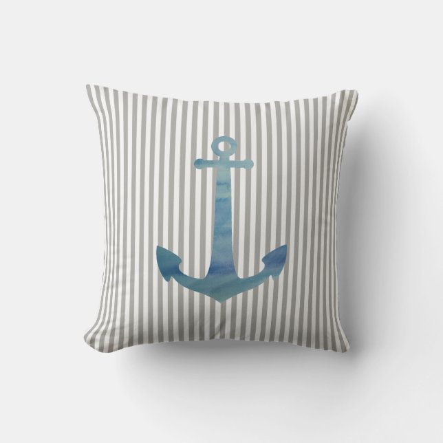 Anchor Nautical Sailboat Rand Dekorativ kudde (Framsida)