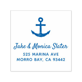 Anchor Nautical Sailing Blue Självfärgande Stämpel
