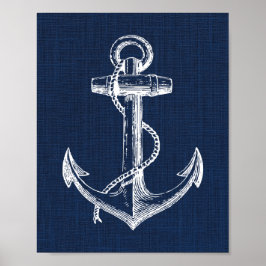 Anchor Nautical Skriv ut Poster