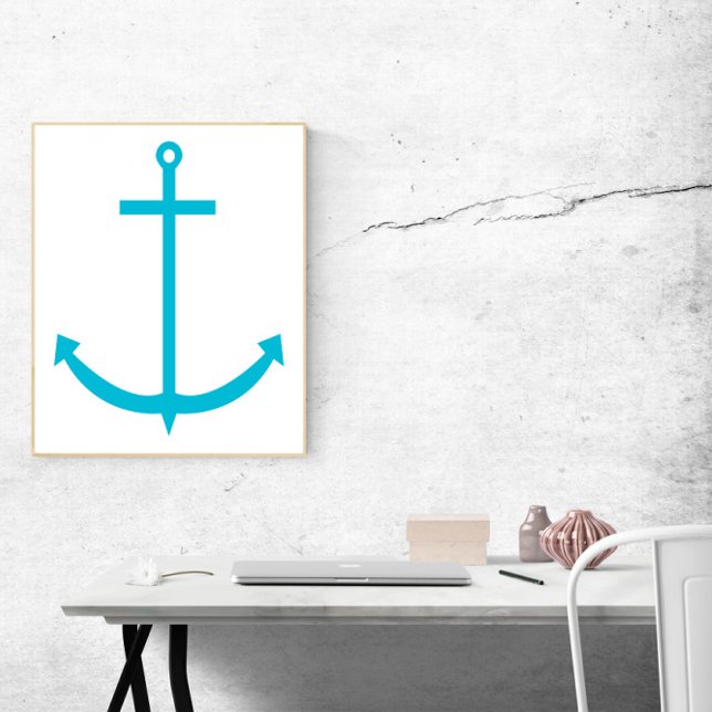 Anchor Nautical Turcos Poster (A poster of a turquoise anchor)