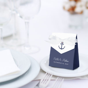 Anchor Navy Blue Nautical Bröllop Presentaskar