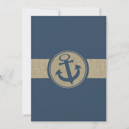 Anchor Navy Blue Rand Beach Wedding Inbjudningar
