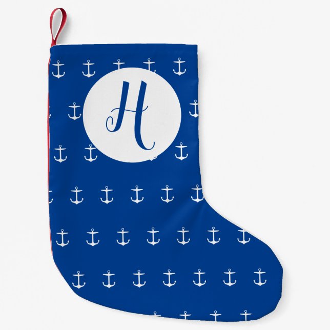 Anchor Navy Stil Liten Julstrumpa (Framsidan)