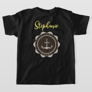 Anchor och bricka för att anpassa marin retro t shirt