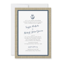 Anchor och Burlap Navy Blue Rustic Bröllop