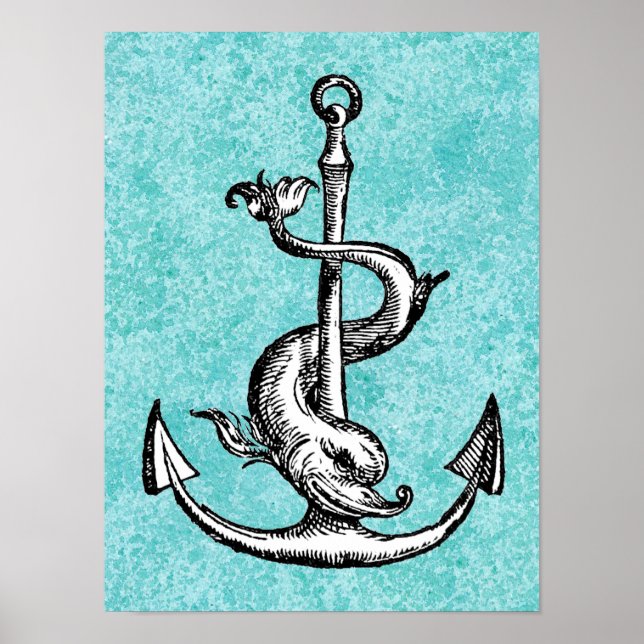 Anchor och Dolphin - Festina Lente Poster (Framsidan)