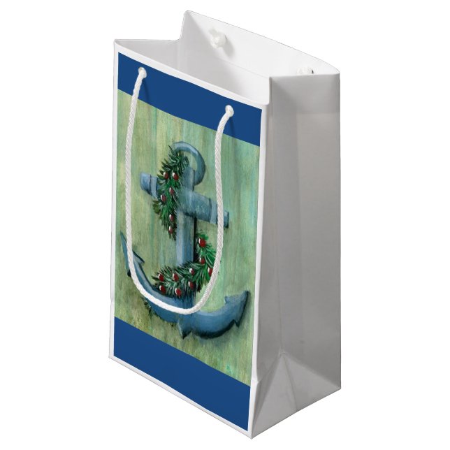 Anchor och Garland Helgdag Gift Bag (Framsidan Vinklad)