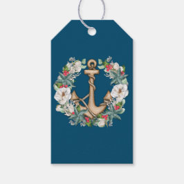 Anchor och julfrand | Märkre av Mörk Teal Gift Presentetikett