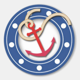 Anchor och Porthole Runt Klistermärke