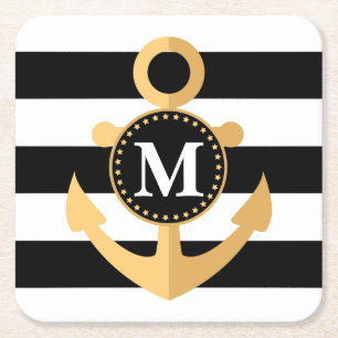 Anchor och Rand Underlägg Papper Kvadrat