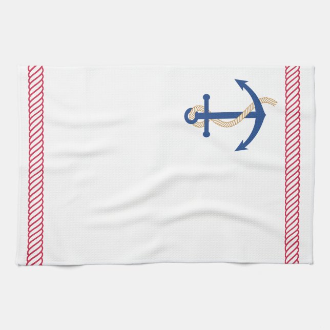 Anchor och Rope Nautical Towel Kökshandduk (Horisontell)