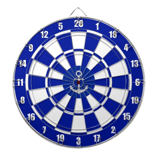 Anchor on Navy Blue and White Dart Board Darttavla (Framsidan)