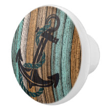 Anchor på Antique Weasted Wooden Planks Mönster