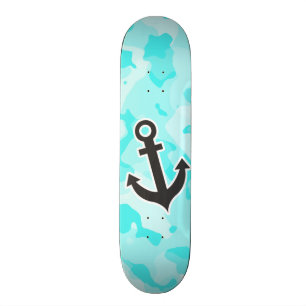 Anchor på Celeste Camo; Camouflage Skateboard Bräda 19,5 Cm