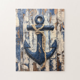 Anchor på Rustic Wood Boards Pussel
