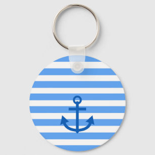 Anchor Rand Blue & White Nyckelring