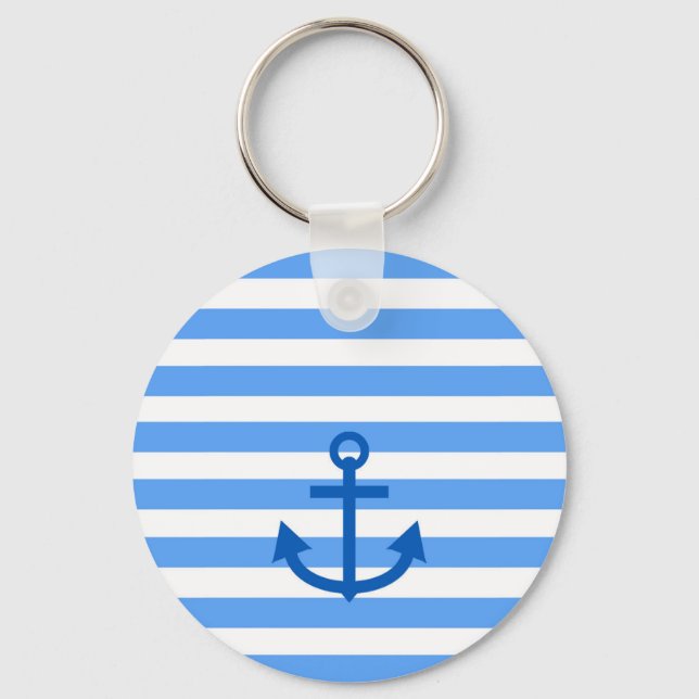 Anchor Rand Blue & White Nyckelring (Framsida)