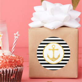 Anchor & Rand | Nautiskt tema | Stickers Runt Klistermärke