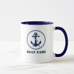 Anchor & Rope Add Boat Namn Mugg