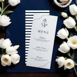 Anchor & Rope Nautical Monogram Navy & White Meny