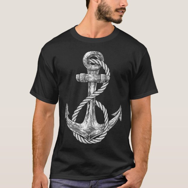 Anchor Rope Nautical Sailing Sail Sea T Shirt (Framsida)