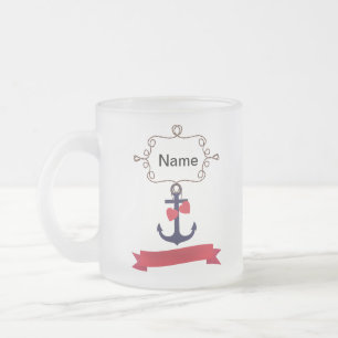 Anchor rope ram naval naval Sea voyage red ri Frostad Glasmugg