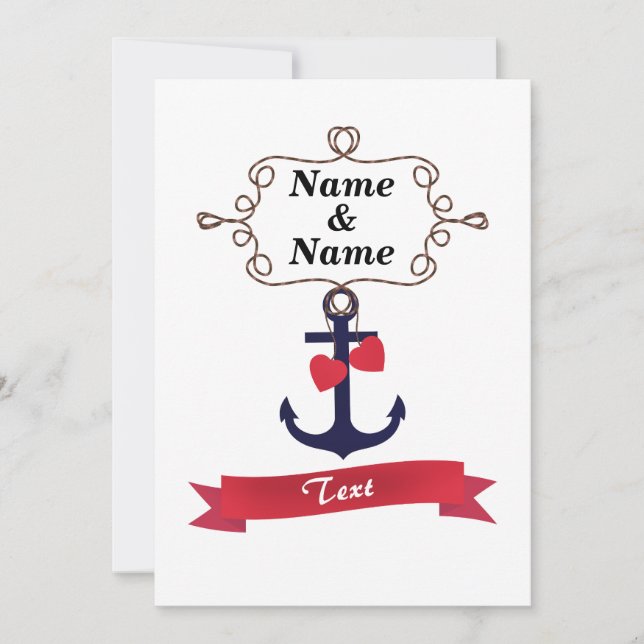 Anchor rope ram naval naval Sea voyage red ri Inbjudningar (Framsida)