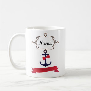 Anchor rope ram naval naval Sea voyage red ri Kaffemugg