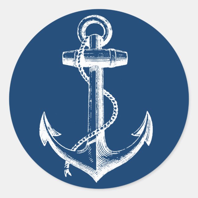 Anchor Runt Klistermärke (Framsida)