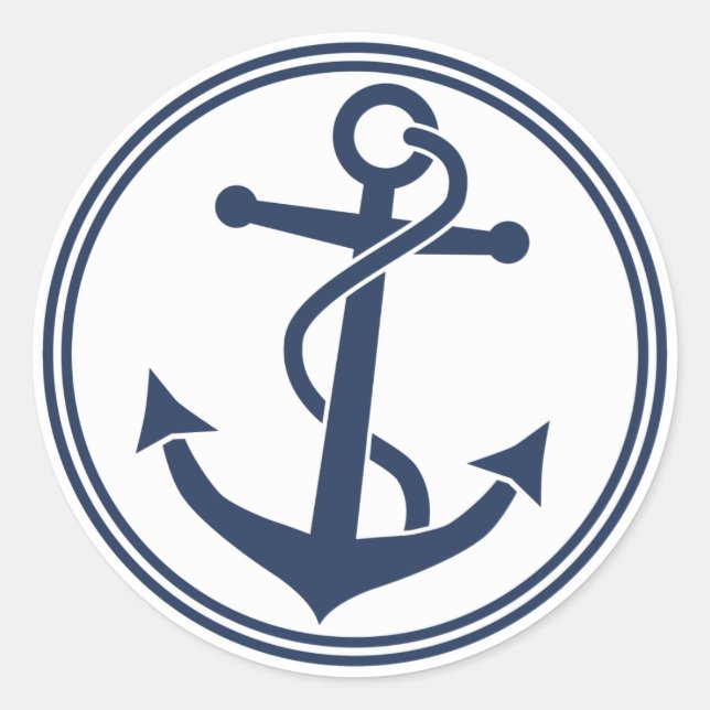 Anchor Runt Klistermärke (Framsida)