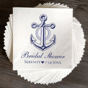 Anchor Sailor Navy Blue Nautical Möhippa Pappersservett