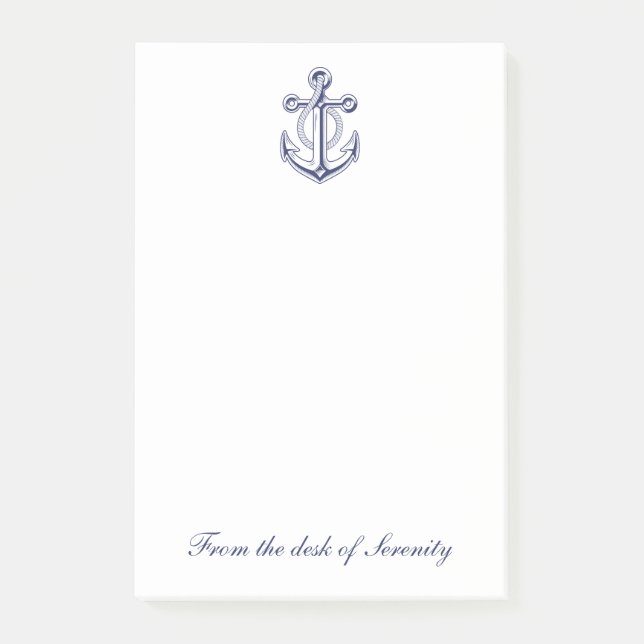 Anchor Sailor Ocean Nautical Personlig Post-it Block (Framsida)
