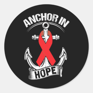 Anchor- sickle Cell Anemi Awareness Supportor Rib Runt Klistermärke