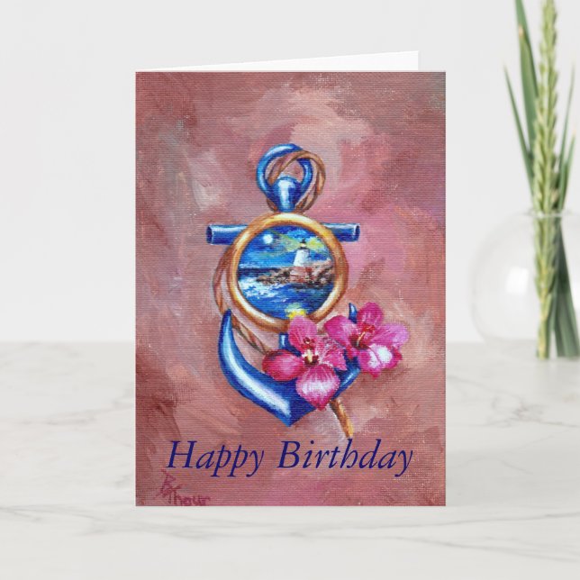 Anchor Tattoo Birthday Card Kort (Framsida)